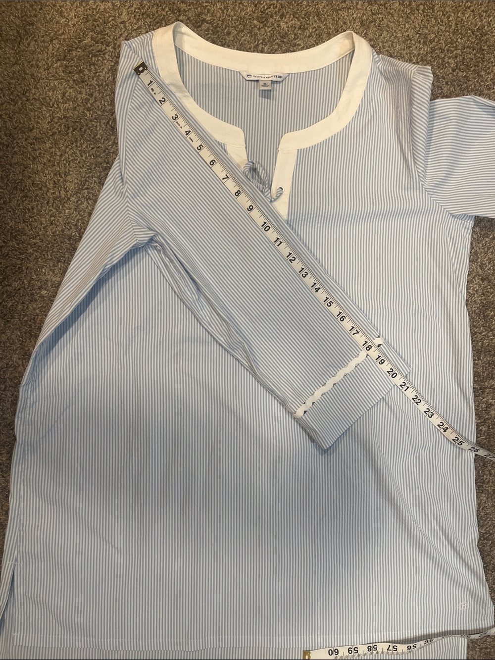 Southern Tide Hailey Seersucker Blue Striped Tunic Size XL - Picture 11 of 11
